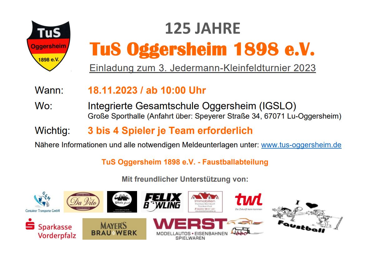 080 Schaukasten Aktuelles 2023 TuS Faustball Jedermannturnier Flyer