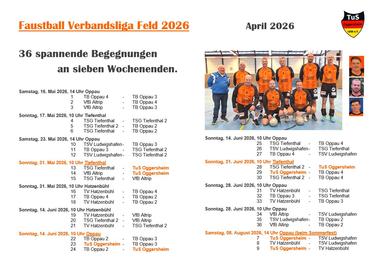 088 Schaukasten Aktuelles 2026 04 06 Faustball VL Spielplan Feldrunde2